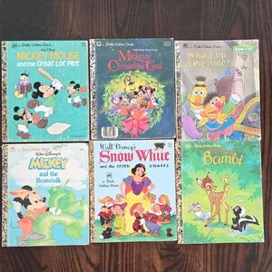 Lot Of Little Golden Books 6 Books Total Walt Disney Sesame Street